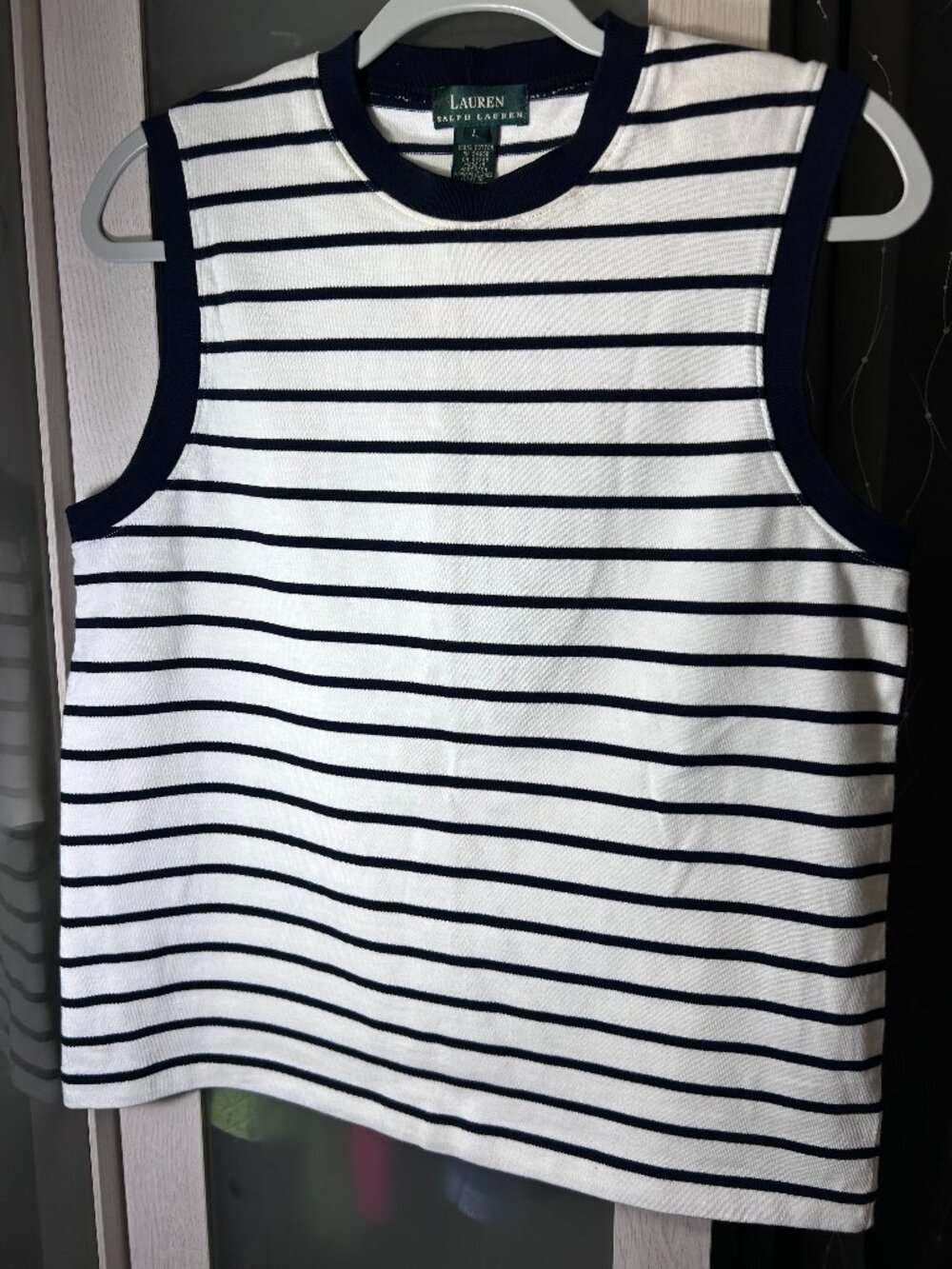 Women's Lauren Ralph Lauren Women’s Striped Sweater Vest (Navy/White) Large